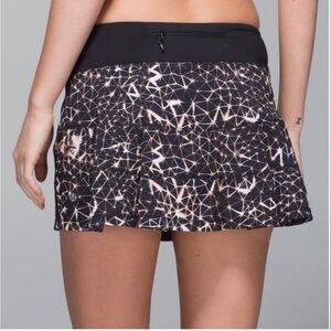 Lululemon Pace Rival Tennis Skirt Stretch Sugar Crush Multi Black Golf Athletic